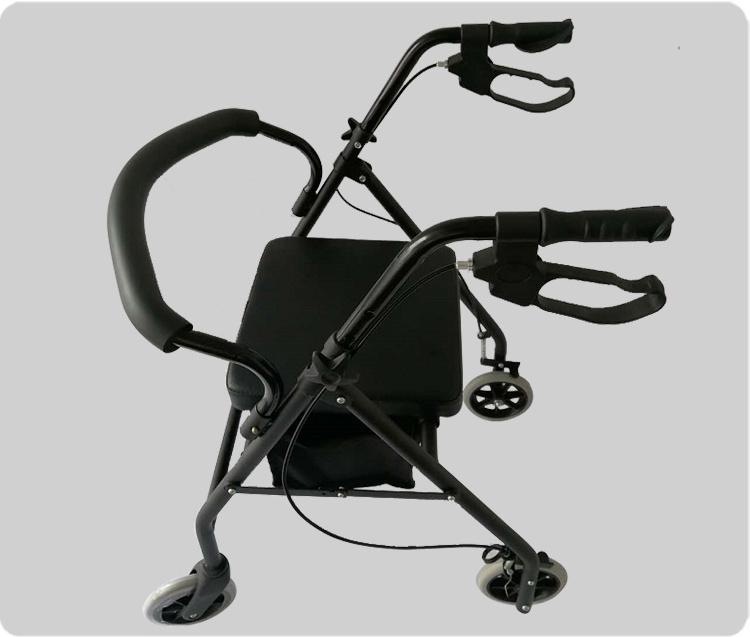 Steel Frame Wheel Adults Rollator Walker helper with Seat Walker Assist for Elder folding Walker