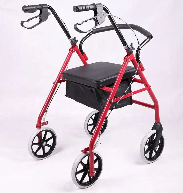 Foldable light weight 4 wheels walkers with seat for elderly people and disabled people Home Rollator