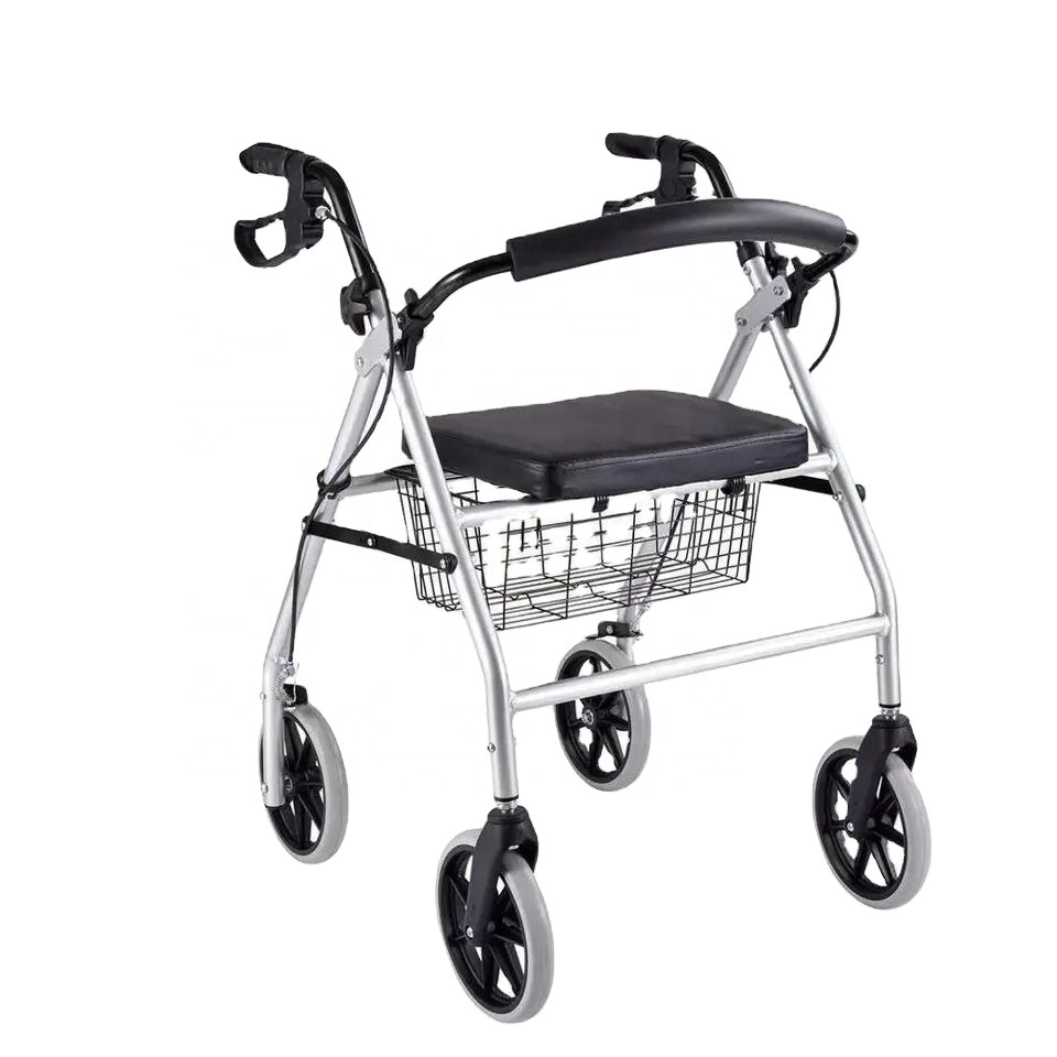 Foldable light weight 4 wheels walkers with seat for elderly people and disabled people Home Rollator