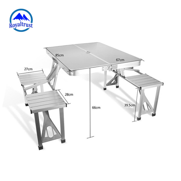 Camping Reclining Folding Table Portable Suitcase Aluminum With Chairs And Umbrella Hole Cast Aluminum Tables And Chairs