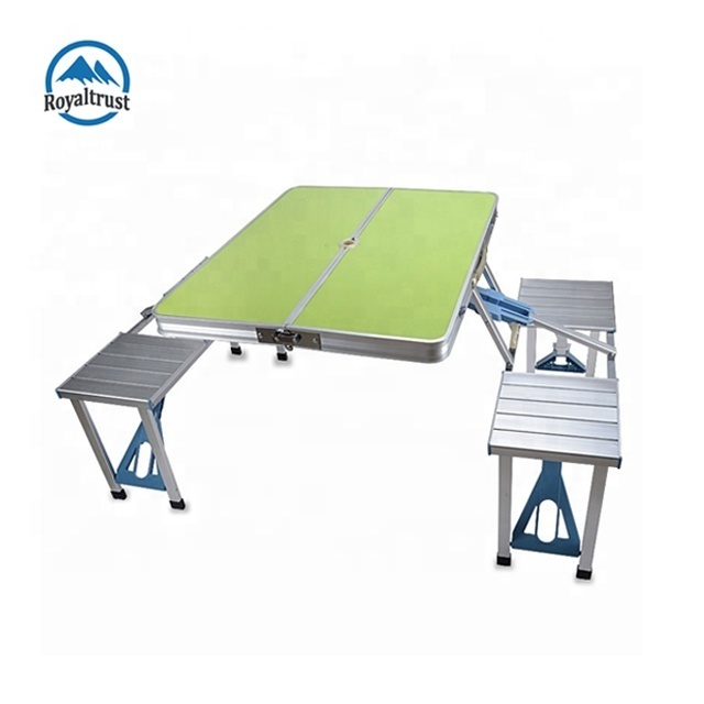 Camping Reclining Folding Table Portable Suitcase Aluminum With Chairs And Umbrella Hole Cast Aluminum Tables And Chairs