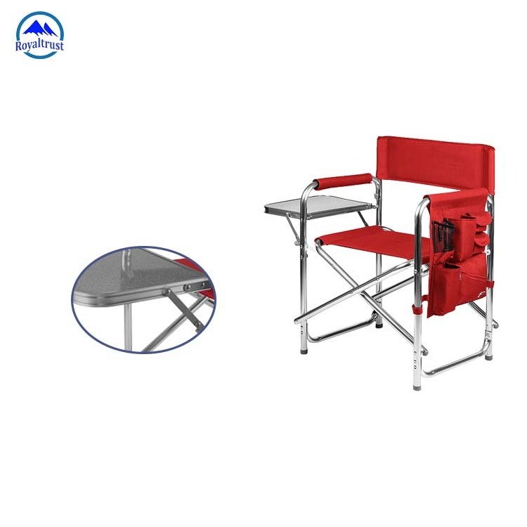 Cheap Wholesale Custom Steel Compact Chair Camping Foldable  Outdoor With Side Table Directors Lawn Chair