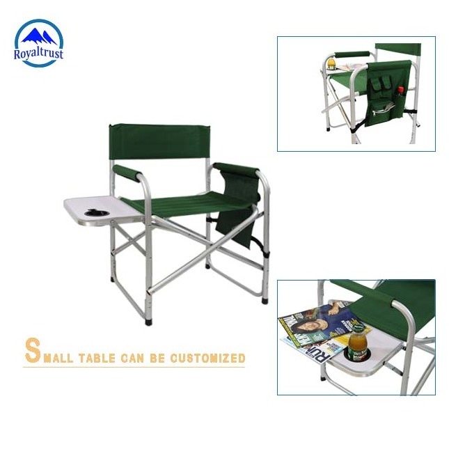 Cheap Wholesale Custom Steel Compact Chair Camping Foldable  Outdoor With Side Table Directors Lawn Chair