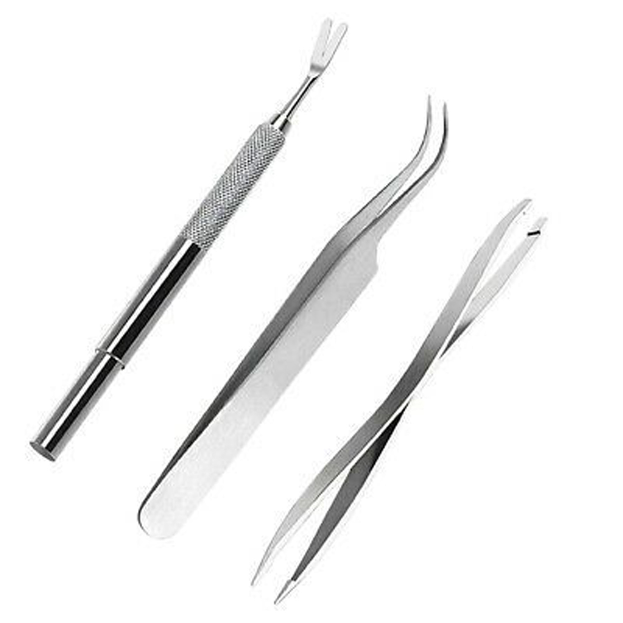 Professional 3Pcs Pet Cat Dog Tick Remover Tool Stainless Steel X Type Tweezers