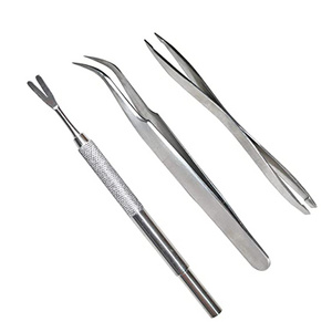 Professional 3Pcs Pet Cat Dog Tick Remover Tool Stainless Steel X Type Tweezers