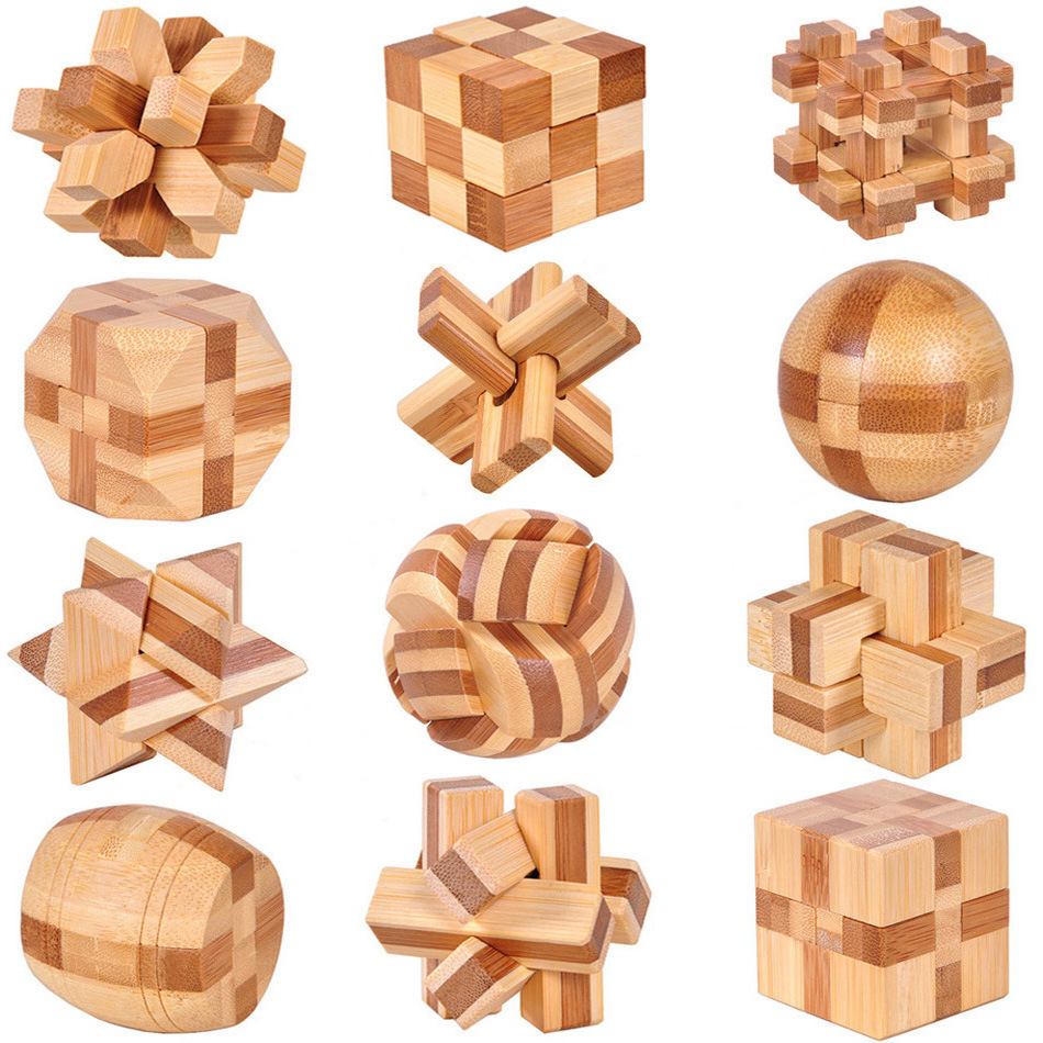 Wooden Game Kids Gift Luban Lock Children  Handmade Toy Adult Intellectual Brain Teaser Game Puzzle Educational Toys