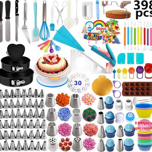 137/110/84pcs Cake Decorating Tools Kit Pastry Baking Utensils With Rotating Turntable Stand, Icing Piping Tips Nozzle Spatula