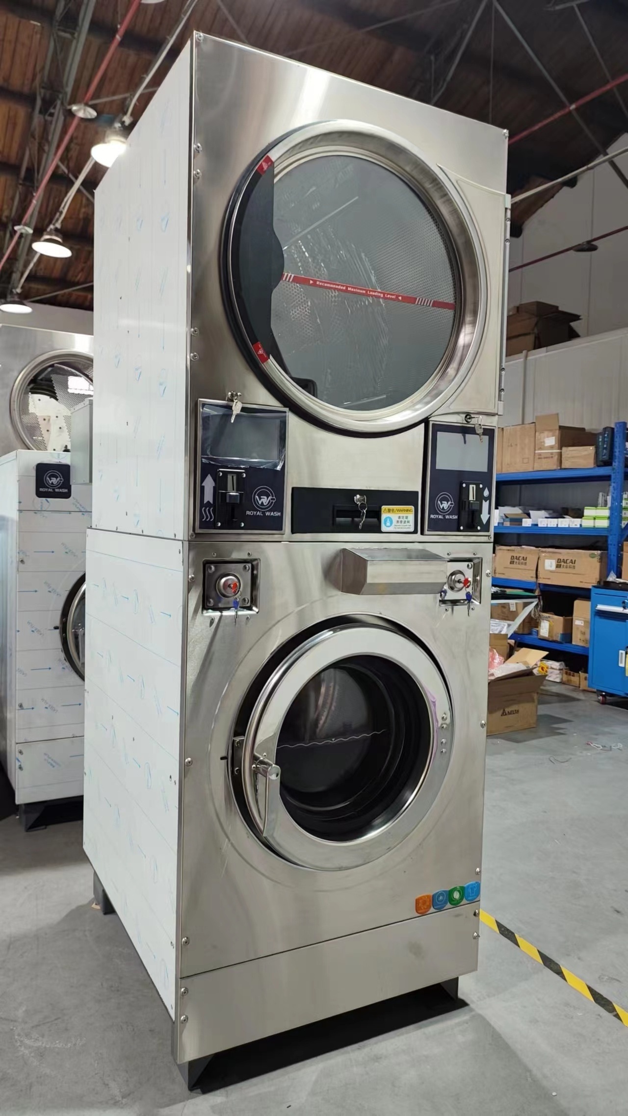 Laundromat Factory Price Professional Commercial Laundry Equipment Double Stack Washing Machine Clothes Dryer Machine All In One