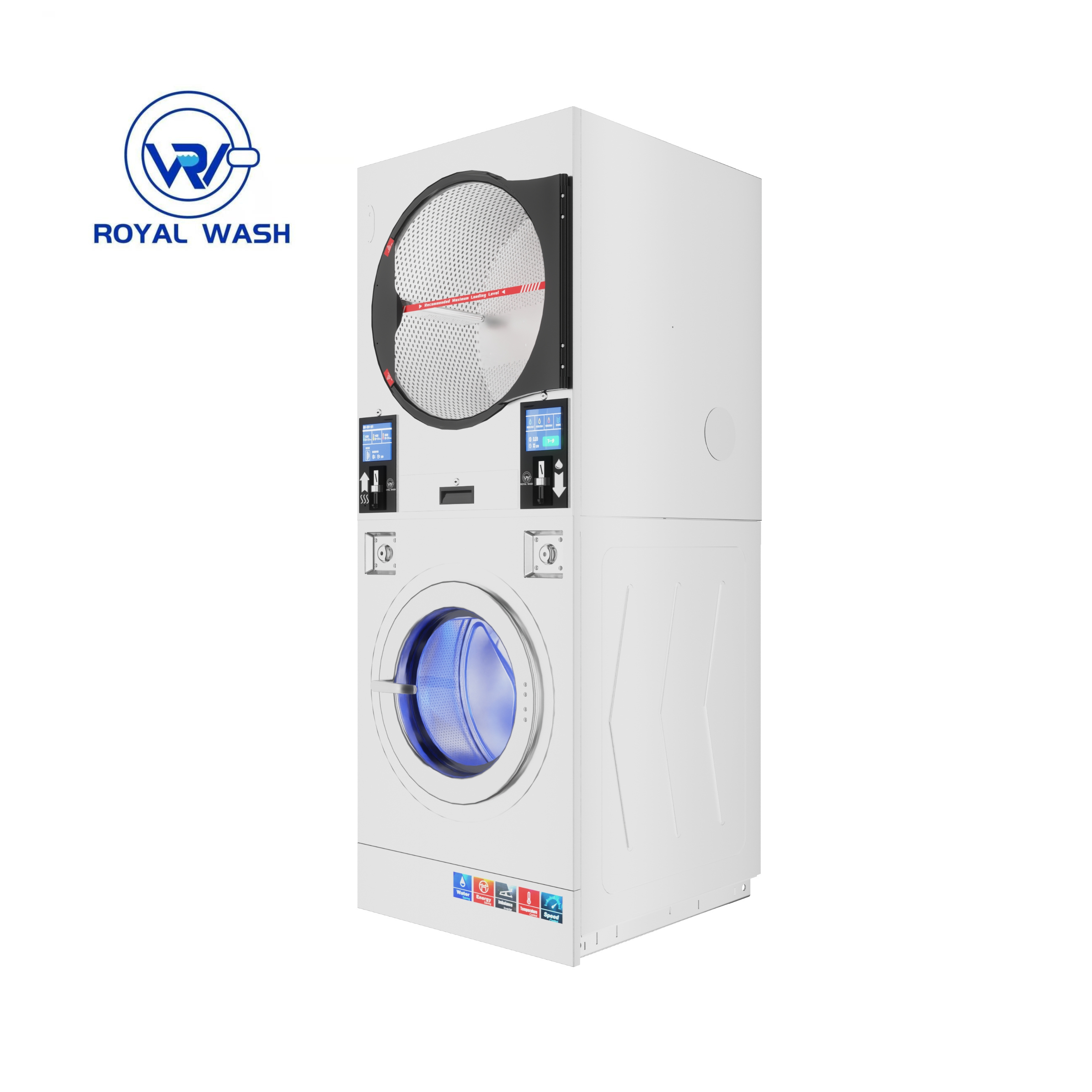 Laundromat Factory Price Professional Commercial Laundry Equipment Double Stack Washing Machine Clothes Dryer Machine All In One