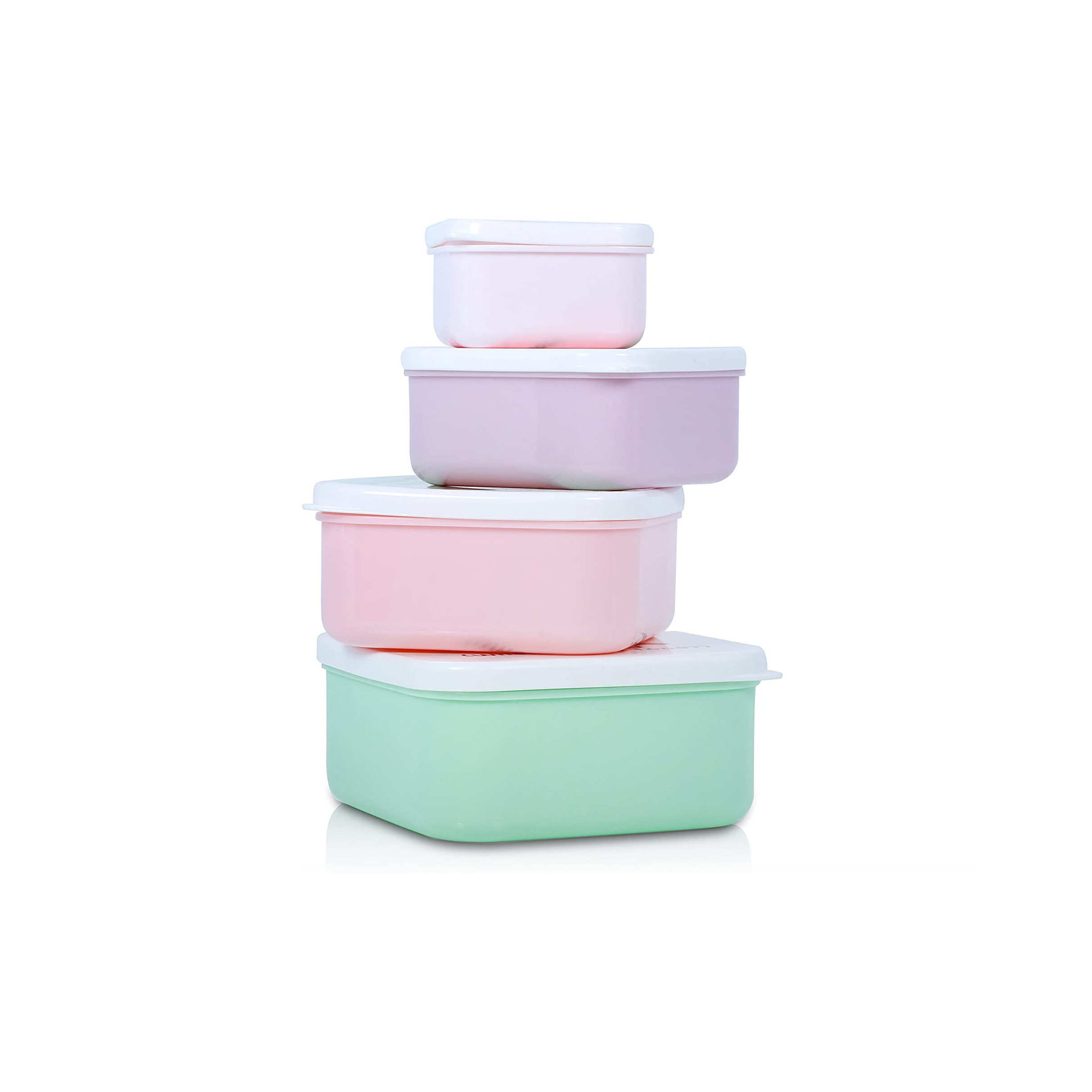 Customized design colorful Reusable Set of 4 Snack Tubs/Food Storage Containers