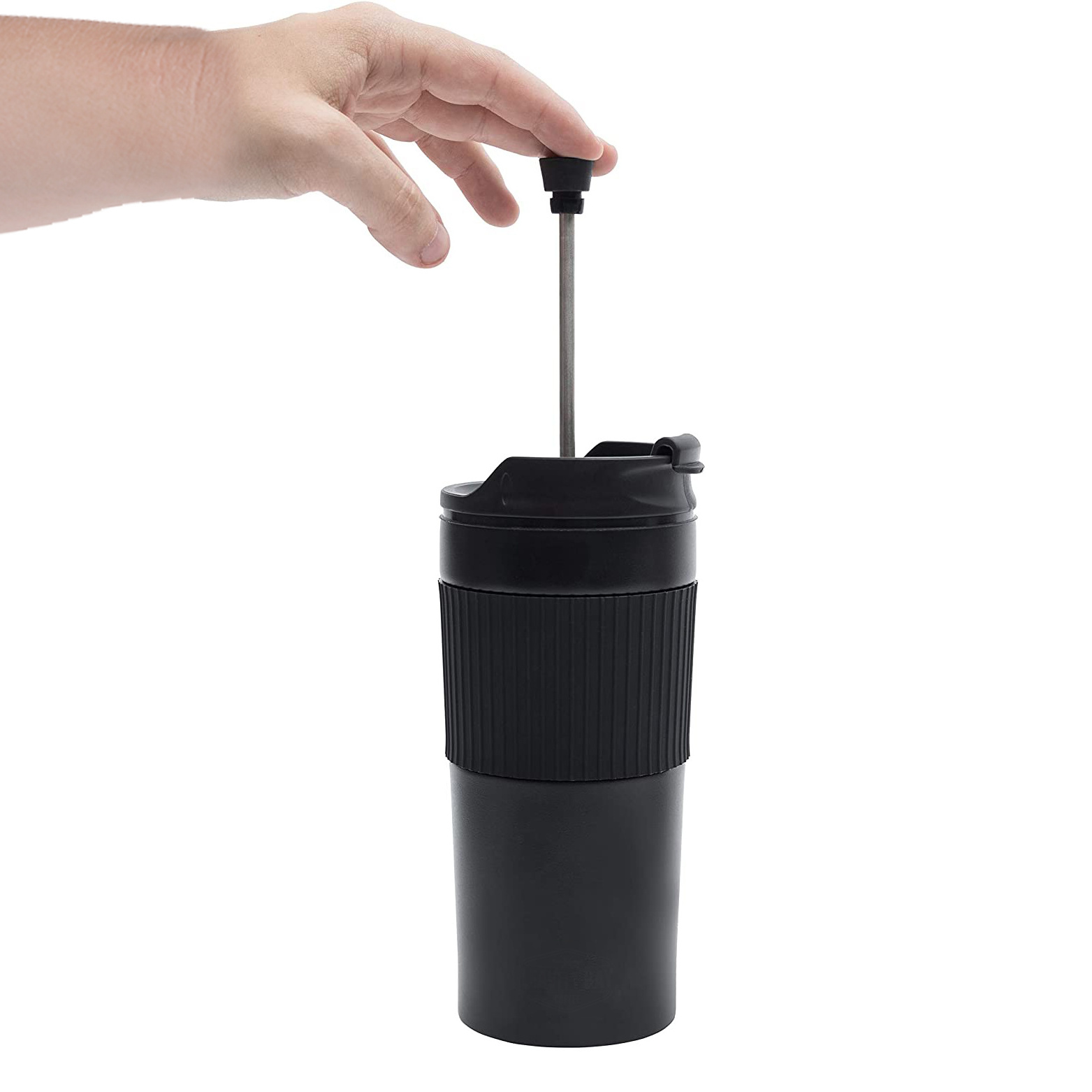 2 in 1 Travel French Press Coffee Maker, Portable 18 oz Tumbler Coffee French Press for Ground Coffee & Tea Leaves