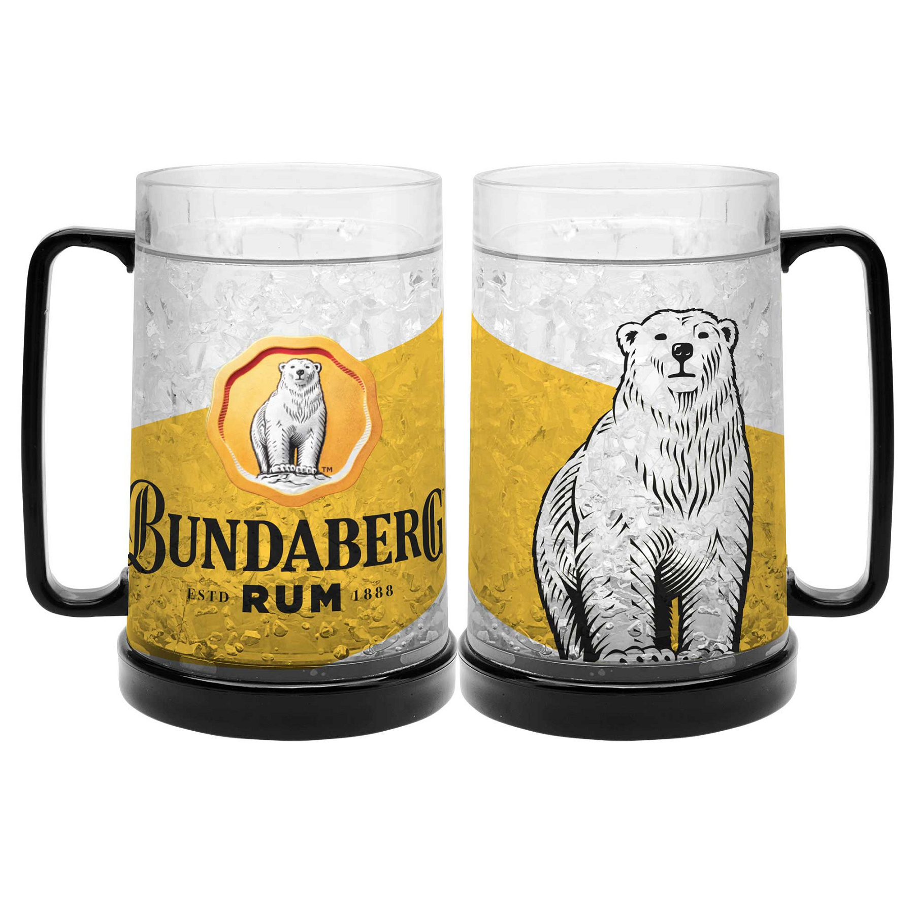 Insulated Ice Gel Cup Frosty Glasses Double Wall Acrylic Freezer Beer Mug With Full Color Custom Logo Print