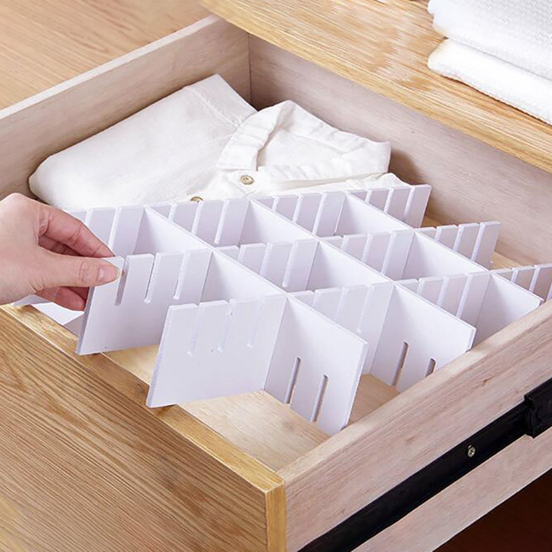 Grid Drawer Divider Plastic Adjustable Household Necessities Storage Plastic Drawer Divider