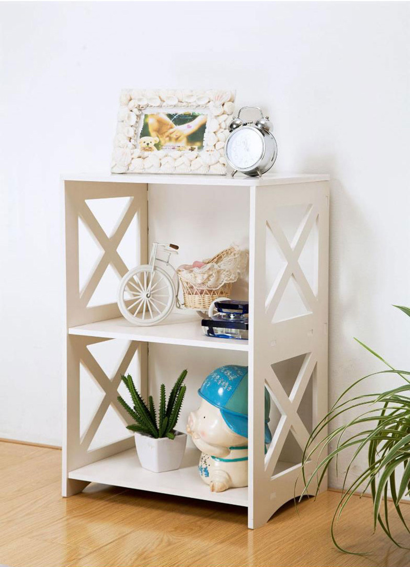 2 Tier Small Bookshelf Kids Open Shelves Standing Book Storage Shelf Display Rack Table  Living Room Bedroom beside table