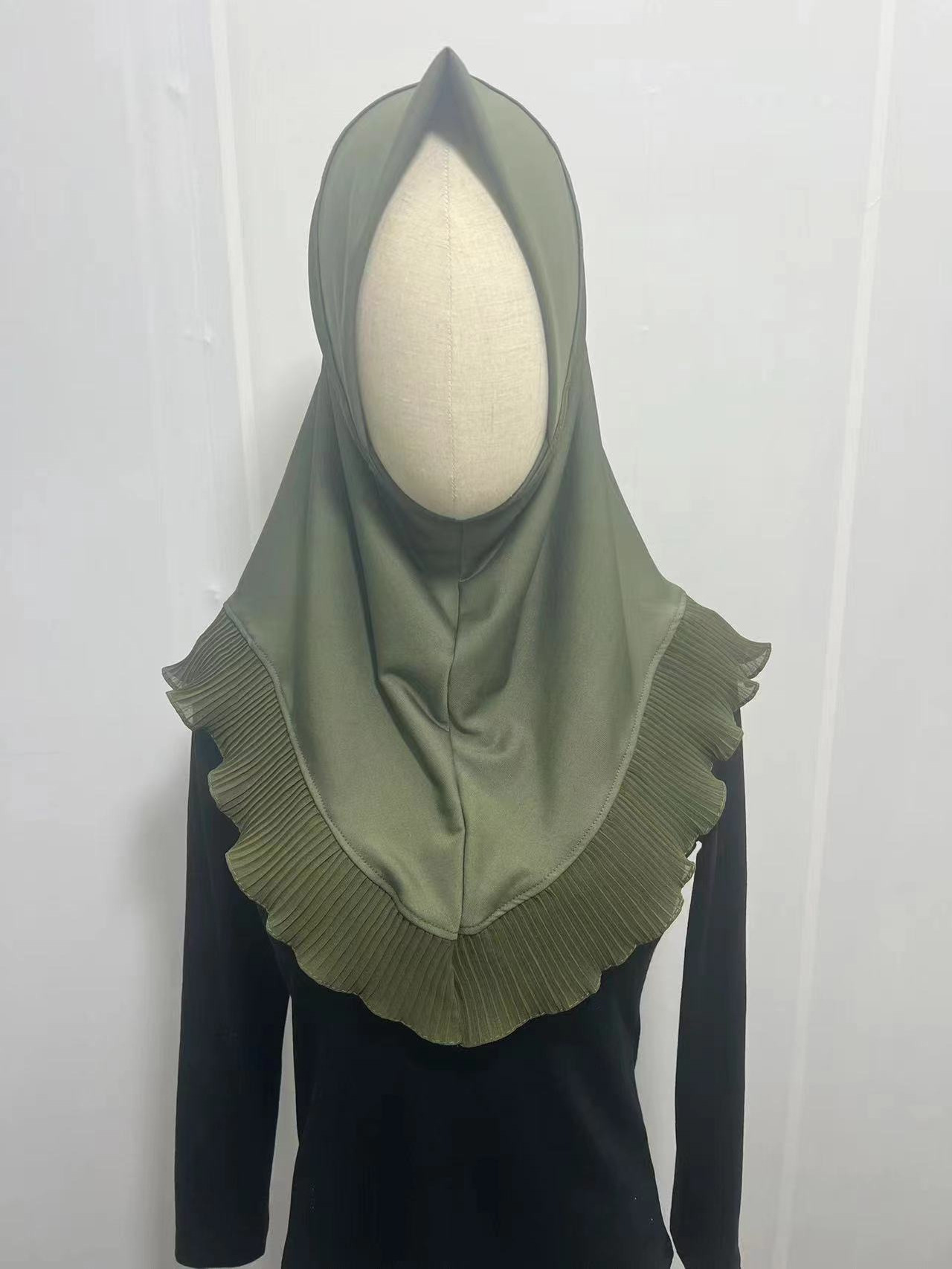 Fashionable new turquie ruffle medina prayer khimar hijabs niqab women wholesale instant hijab