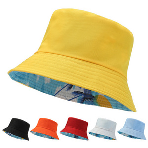 Factory Wholesale Custom Logo Brim Sun Beach Hat Adult Kids Outdoor UV Protection Fisherman Reversible Bucket Hat