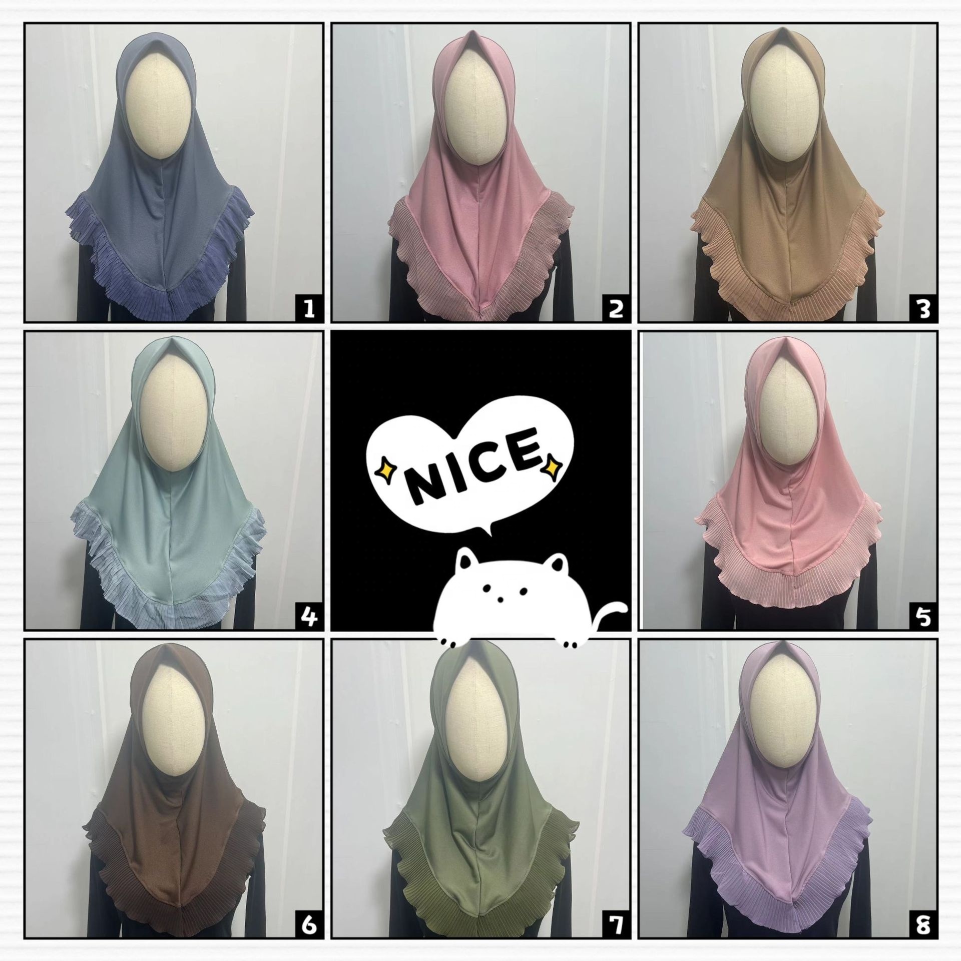 Fashionable new turquie ruffle medina prayer khimar hijabs niqab women wholesale instant hijab