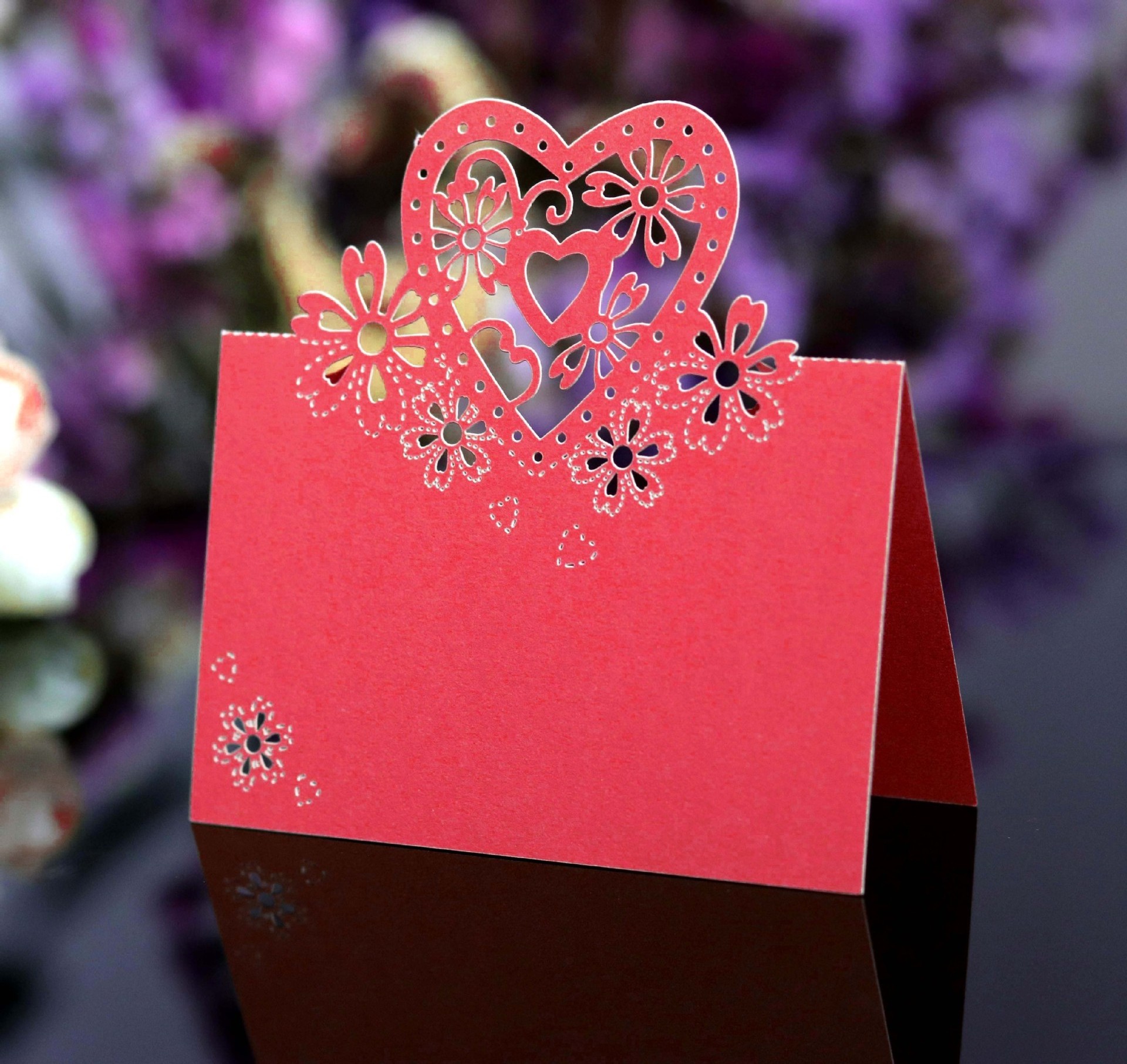 MU Wholesale Love Heart Seating Name Cards Laser Paper Table Greeting Cards For Weddings Party Festival Decoration Supplies