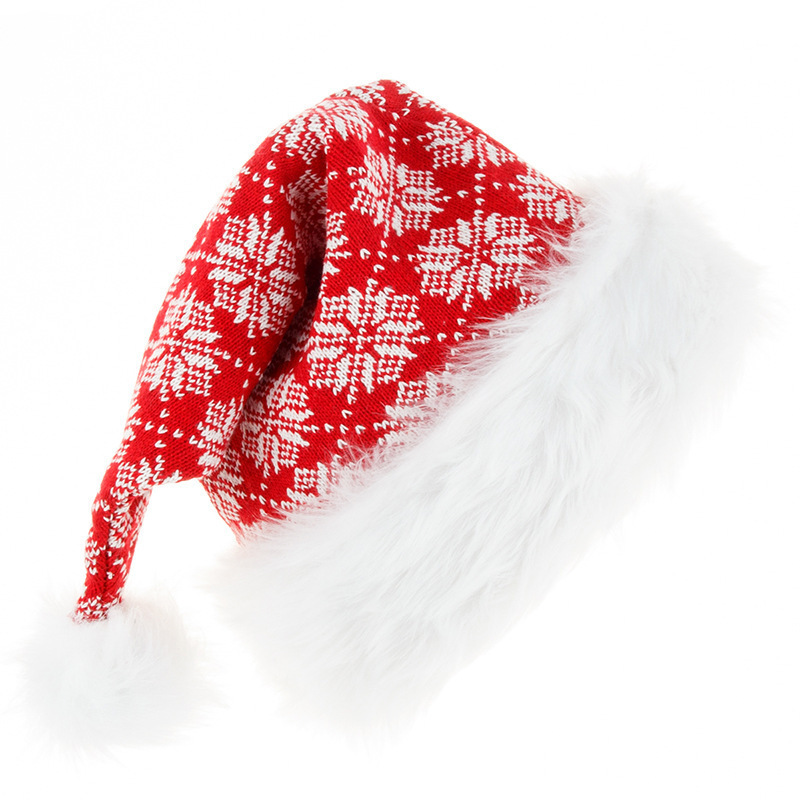 Wholesale Hot Selling 45*32 cm Adult Christmas Hat Red Green Wool Santa Christmas Hat