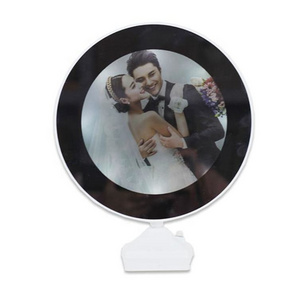 MU K&B home decor multi function battery power round makeup led magic mirror photo frame