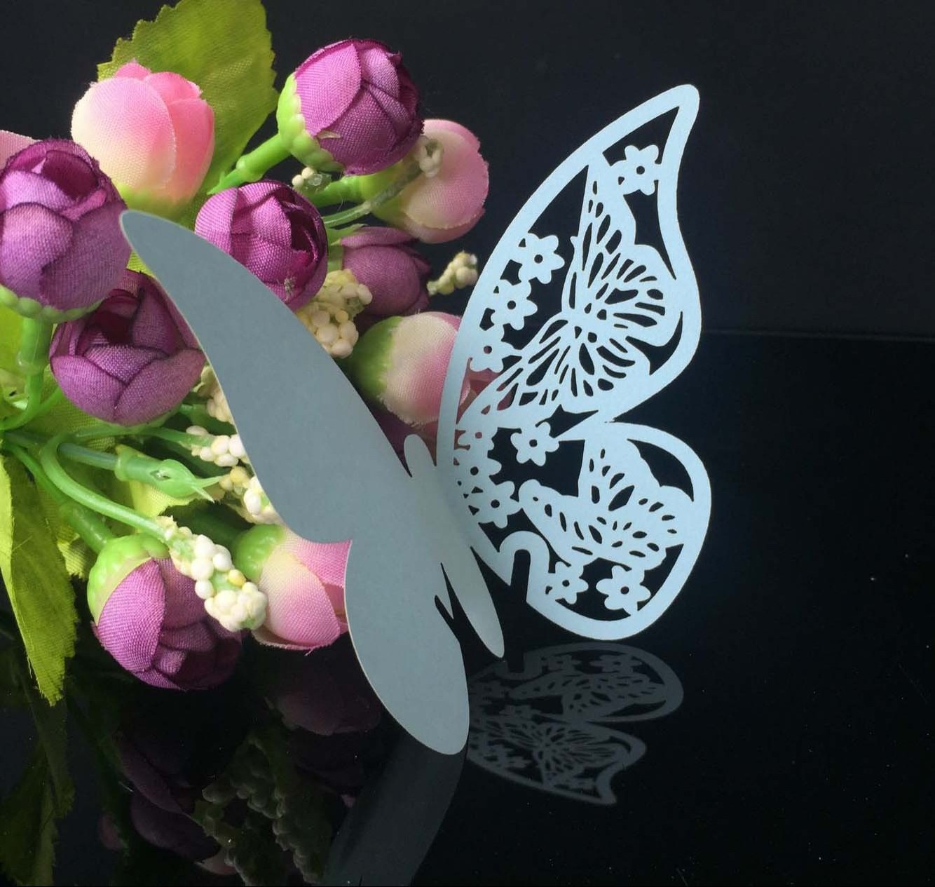 MU Beautiful Love Heart Laser Cut Place Card Holder High Quality Name Card Wedding Table Decoration