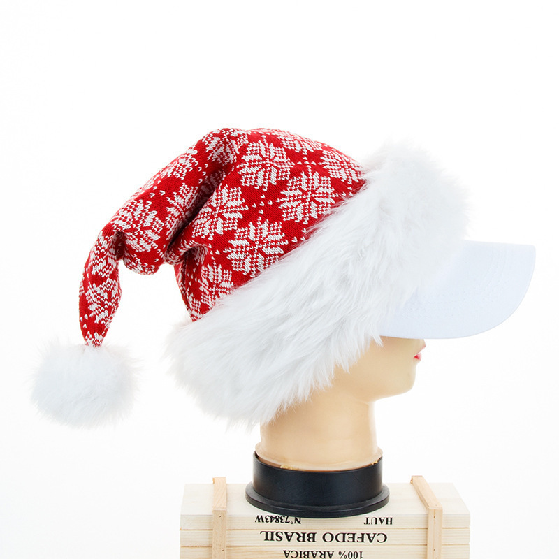 Wholesale Hot Selling 45*32 cm Adult Christmas Hat Red Green Wool Santa Christmas Hat