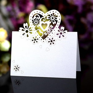 MU Wholesale Love Heart Seating Name Cards Laser Paper Table Greeting Cards For Weddings Party Festival Decoration Supplies