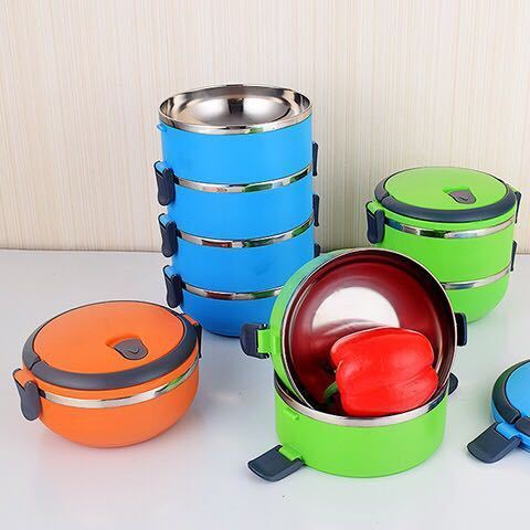 large capacity optional kitchen food container Removable dividers food warmer hot pot Insulated lunch box container