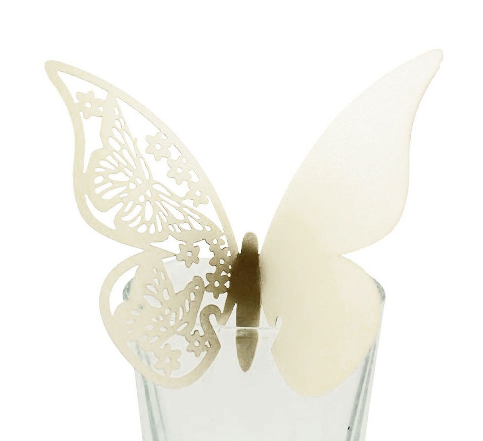 MU 2023 3d Butterfly Heart Laser Cut Seating Card Wedding Party Favors Table Name Place Cards Decoration