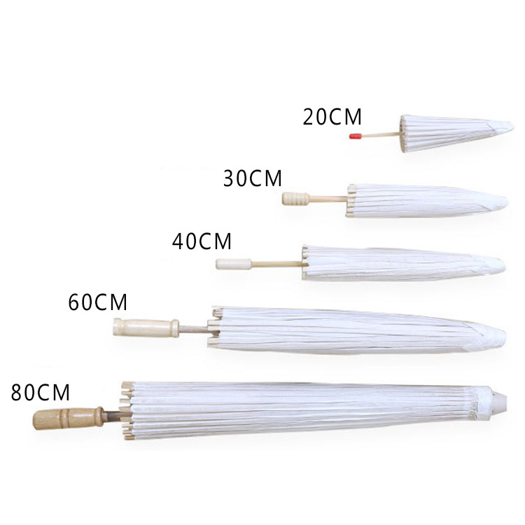 MU hot sales Factory Direct White Parasols Custom Paper Wedding Umbrella Paper Wedding Umbrella With Wooden Handle