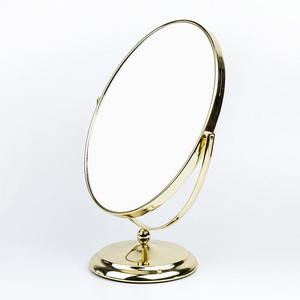 RU New swing table mirror Luxury Decorative Marble Base Rose Gold Table Top Cosmetic Round Makeup Mirror