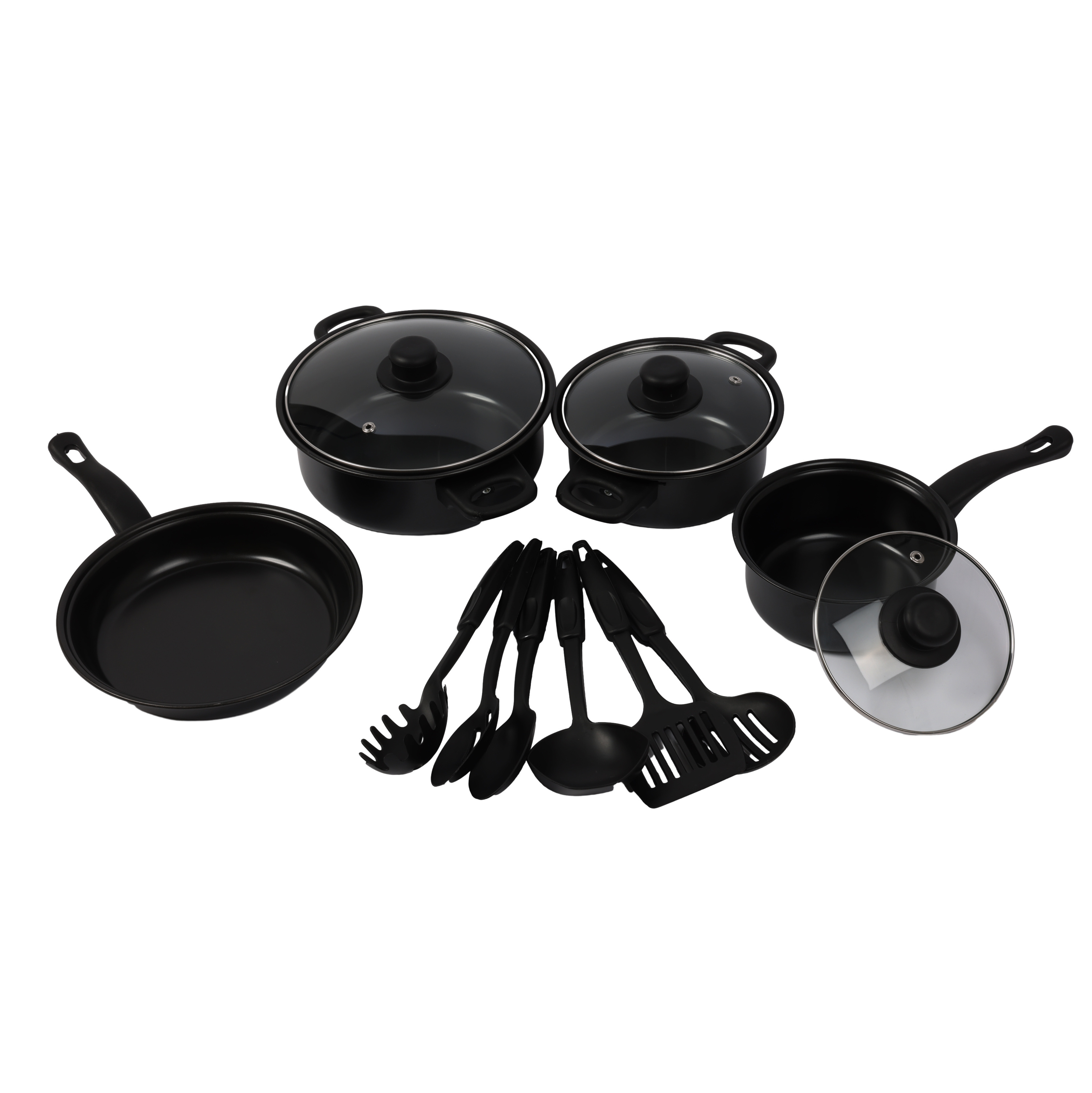 13 pcs Made In China Low Price Enamel Cast Iron Camping Cookware Sets Preseasoned Cookware Set Dutch Oven Set