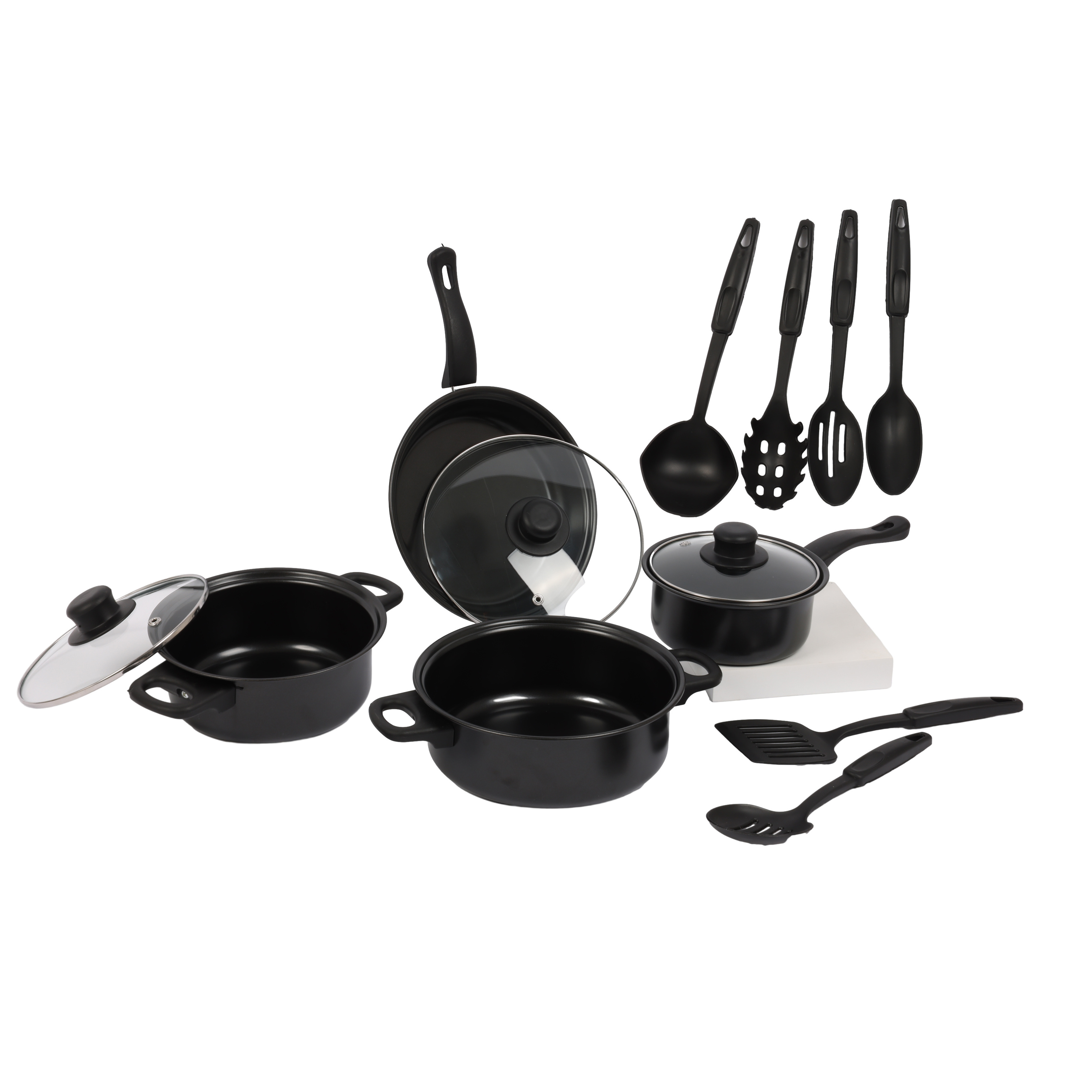 13 pcs Made In China Low Price Enamel Cast Iron Camping Cookware Sets Preseasoned Cookware Set Dutch Oven Set