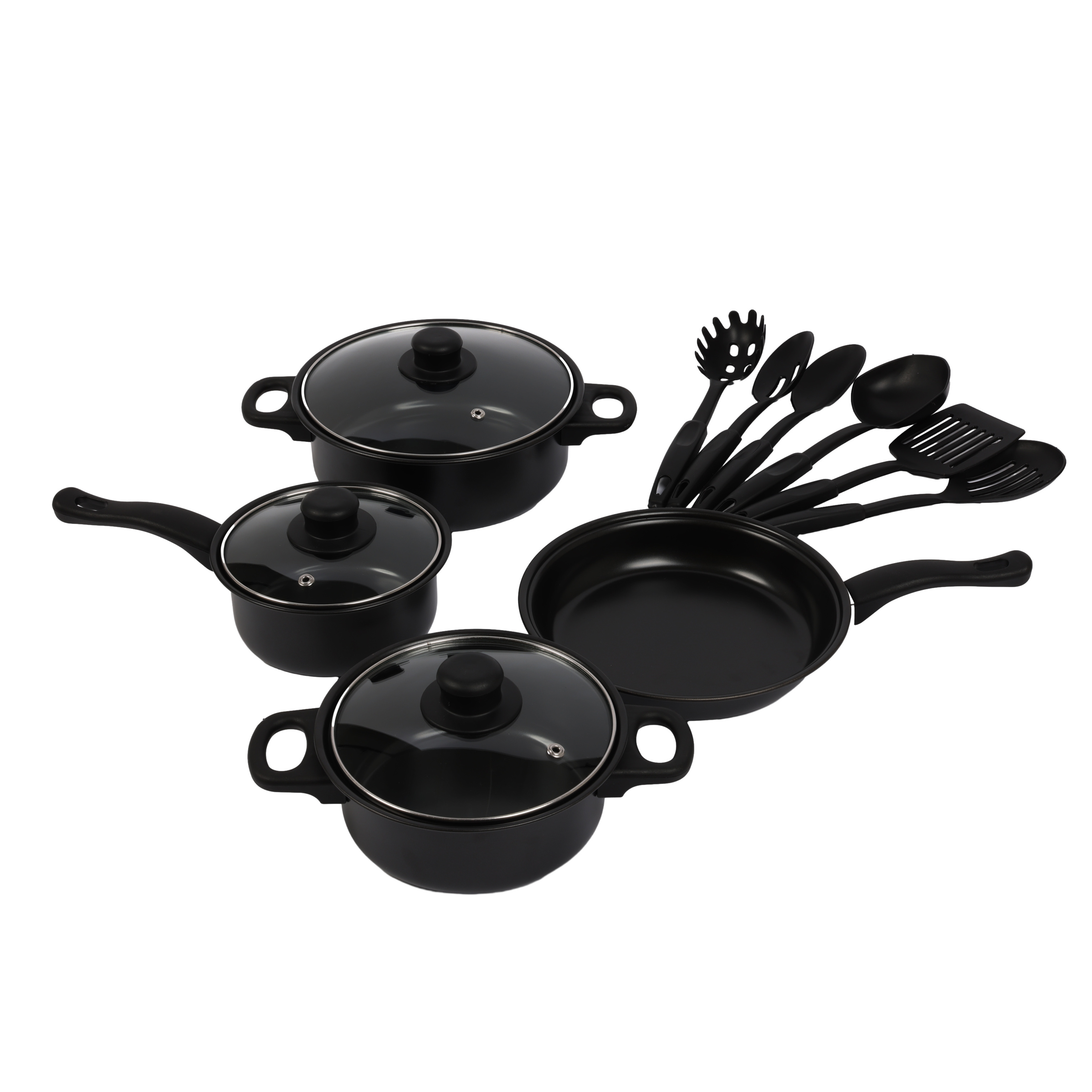 13 pcs Made In China Low Price Enamel Cast Iron Camping Cookware Sets Preseasoned Cookware Set Dutch Oven Set