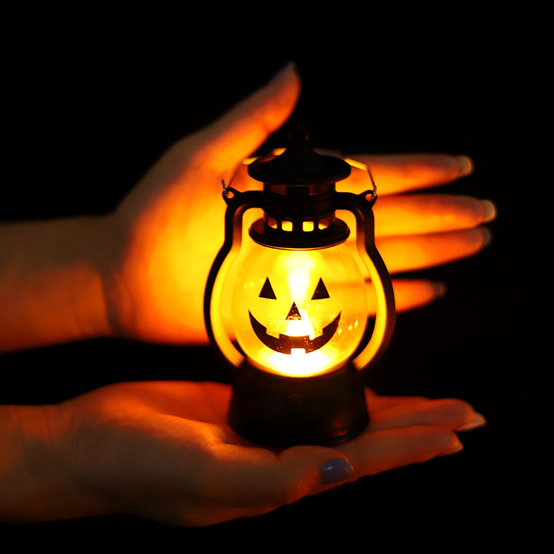 Halloween Decoration Lantern with Flameless Candle Jack O Lantern Trick or Treat Halloween Party Decoration