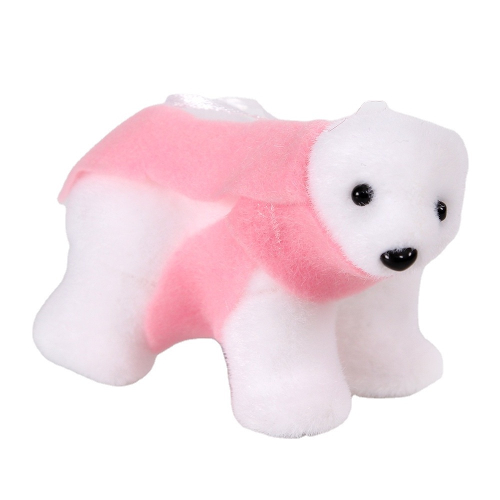 Hot Selling Cute White Polar Bear Decoration for Christmas Trees White Bear Christmas Ornament Supplies