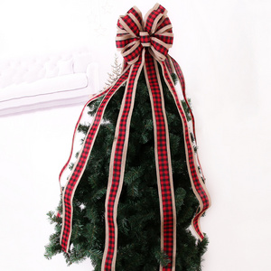 120 cm White Black Red Large Christmas Tie Decoration Ribbon for Christmas Tree Decorations Strips Ribbon