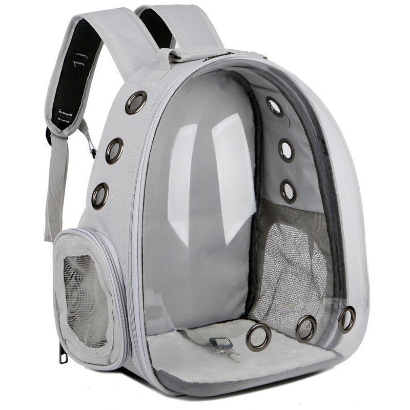 Pet Products Black Transparent Capsule Backpack Outdoor Traveling Cat Dog Carrier Backpack