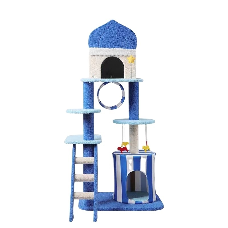 High Quality Floor to Ceiling Cat Tower Tree Large Sisal Big Climbing House Pet Scratcher Post Wood Cat Toy