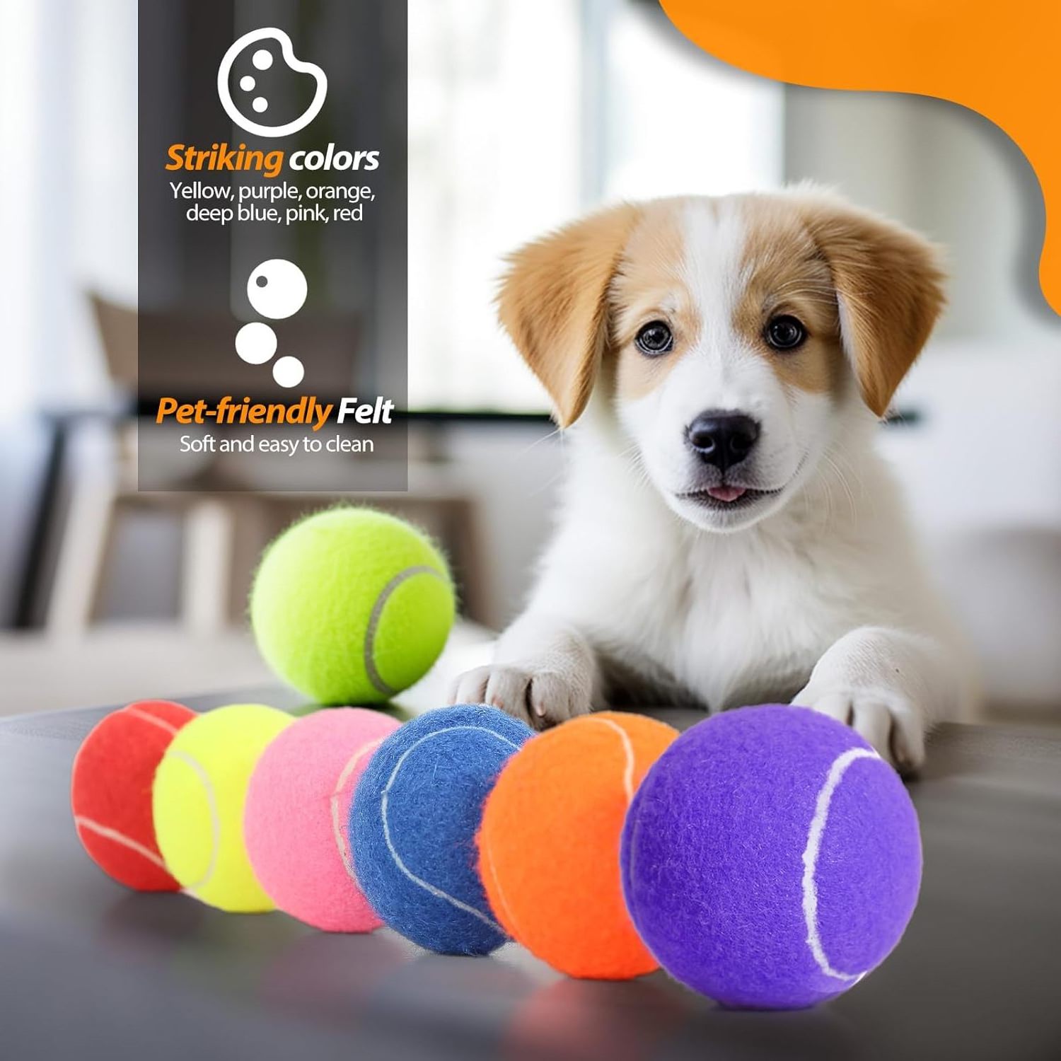 Custom Logo Macaron Color Pet Dog Tennis Balls Black Interactive Dog Toy Squeaky Ball Eco-Friendly Throwing Rubber Dog Chew Toys