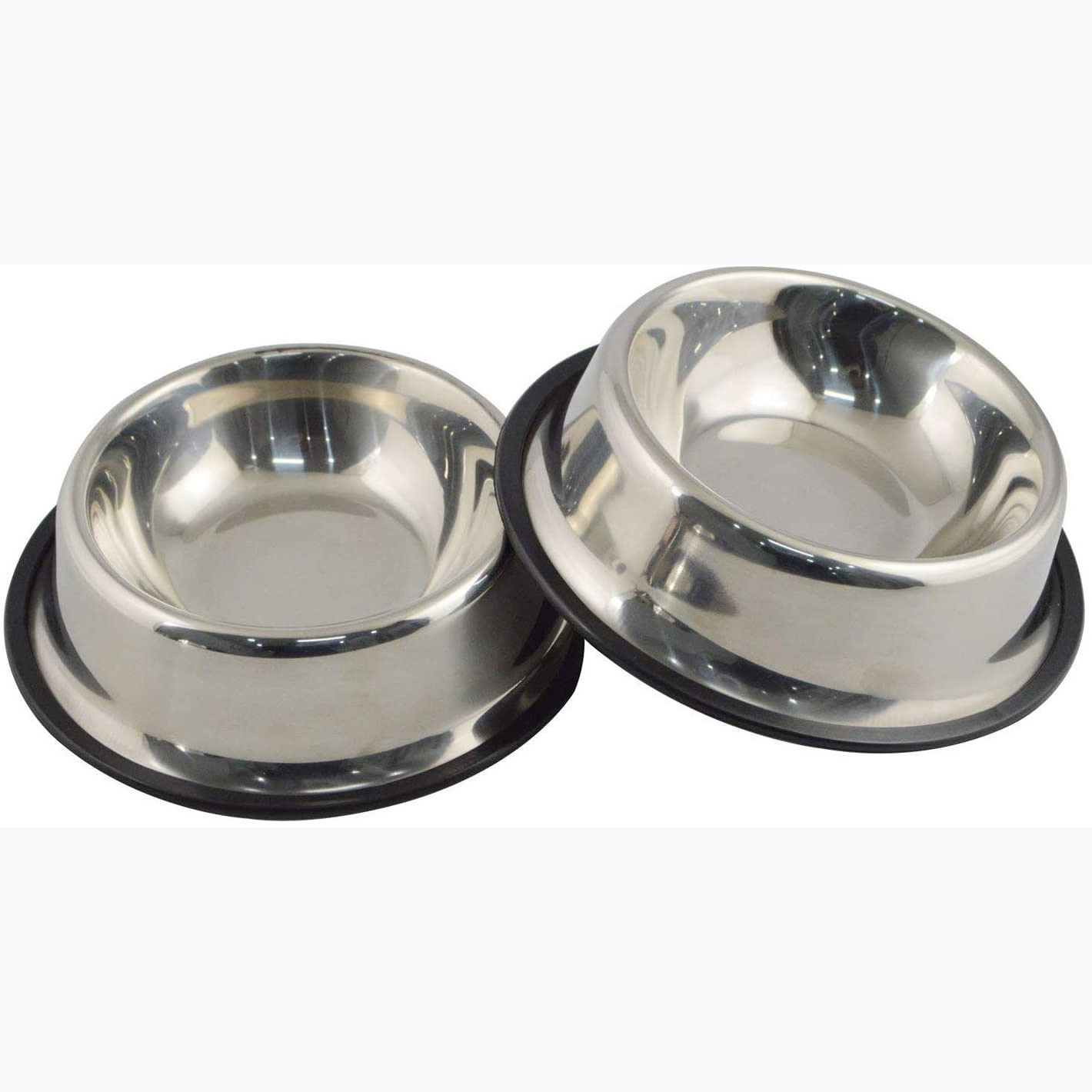 Dog Stainless Steel Bowls with Non-Slip Rubber Base Food Water Dish Feeder for Dogs Cats Puppy Cat Kitten Rust-proof Pet Bowl