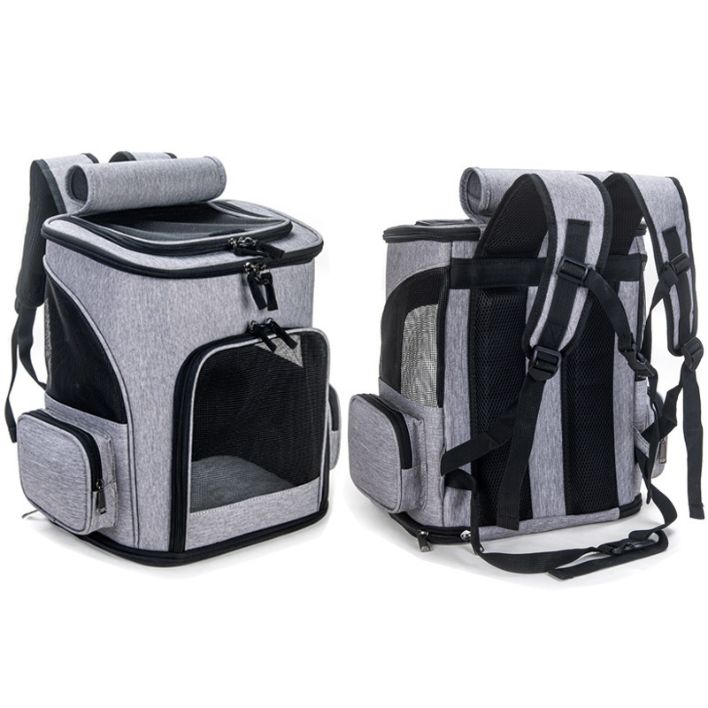 Amazon Hot Sale Oxford Pet Travel Backpack Portable Dog Cat Outdoor Carry Bag Foldable Pet Carrier With Extended Area