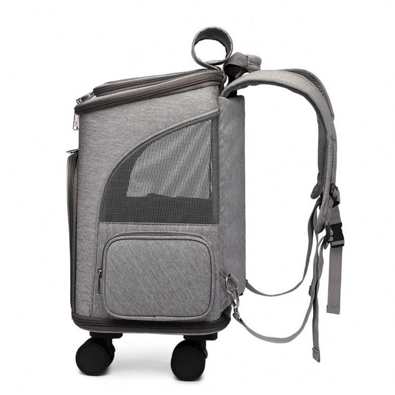 Pet Trolley Case Pet Travel Backpack Universal Wheel Trolley Pet Bag with Telescopic Handle