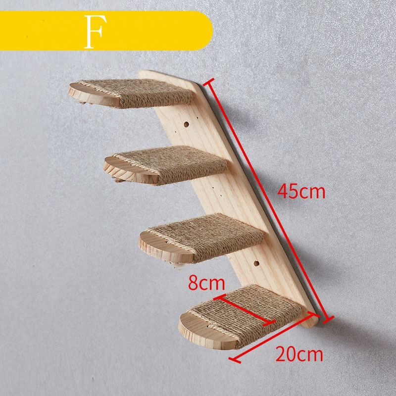 Relipet RLA042 Sisal Grab Post Cats Drill Hole Solid Wood Cat Wall Mounted House Cat Climbing Frame