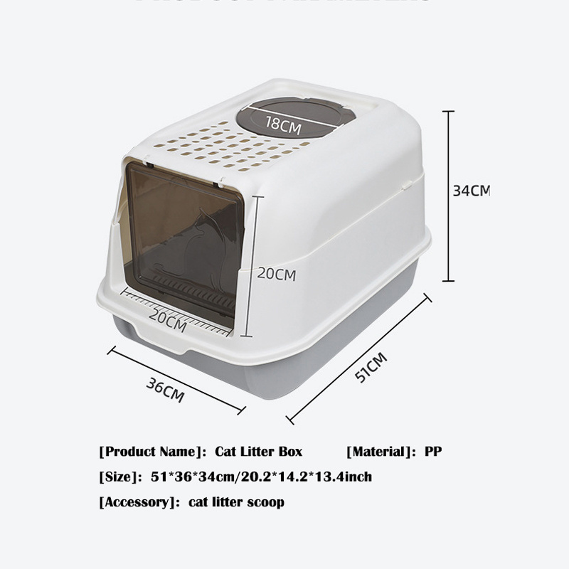 Wholesale Katzenklo High Sided Kitten Cat Toilet UV Pretty Fully Enclosed Foldable Cat Litter Box Big With Cat Litter Scoop