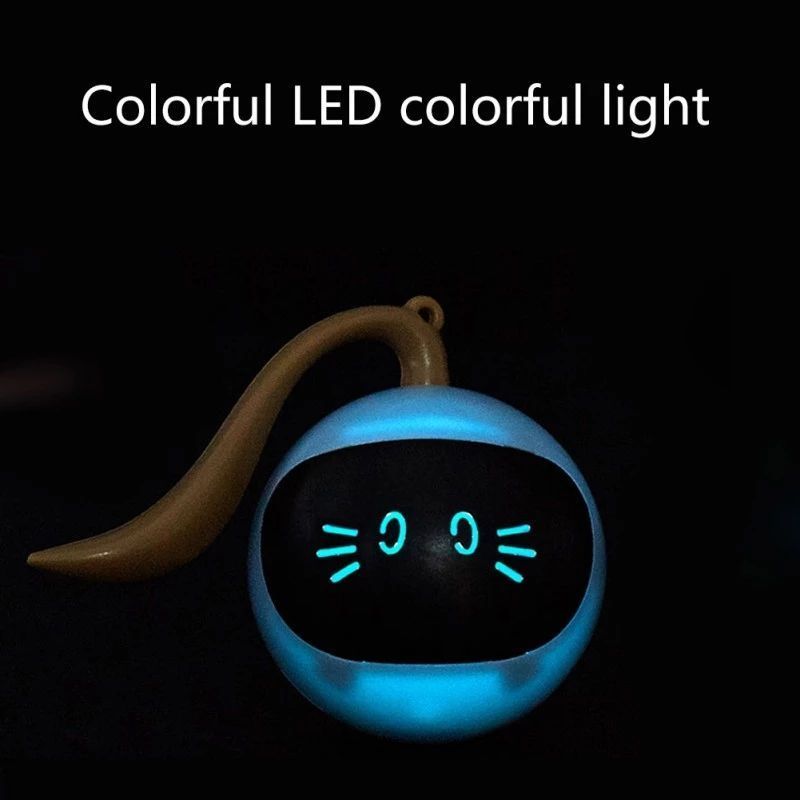 Smart Interactive Cat Toy Colorful LED Self Rotating Pet Ball Toys USB Rechargeable Kitten Automatic Ball Toys Cat Accessories