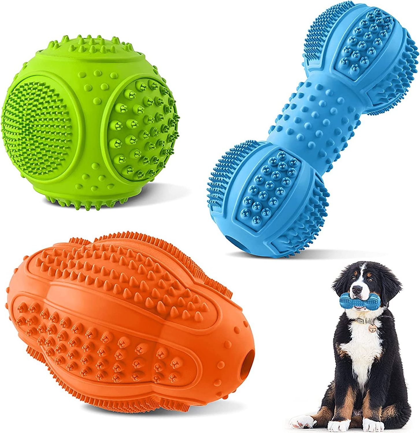 Pet Dog Molar Toys TPR Pull Ring Bump Puppy Chew Toy Bite Resistant Tooth Cleaning Interactive Training Dog Toys Pet Supplies