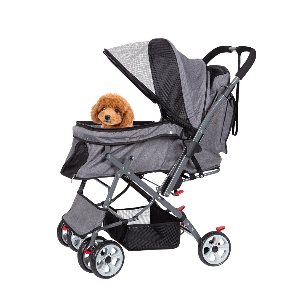 Travel Pet carriage Fold Small  Wheelchair Lightweight walker Dog Cart stroller Luxury Pet Dog Stroller 4 Wheels