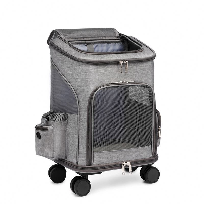 Pet Trolley Case Pet Travel Backpack Universal Wheel Trolley Pet Bag with Telescopic Handle