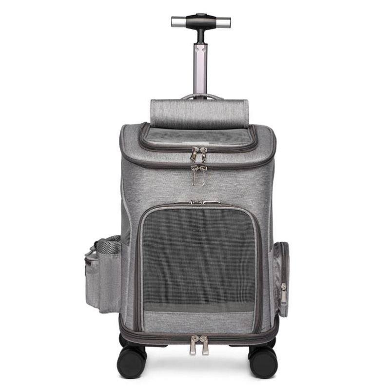 Pet Trolley Case Pet Travel Backpack Universal Wheel Trolley Pet Bag with Telescopic Handle